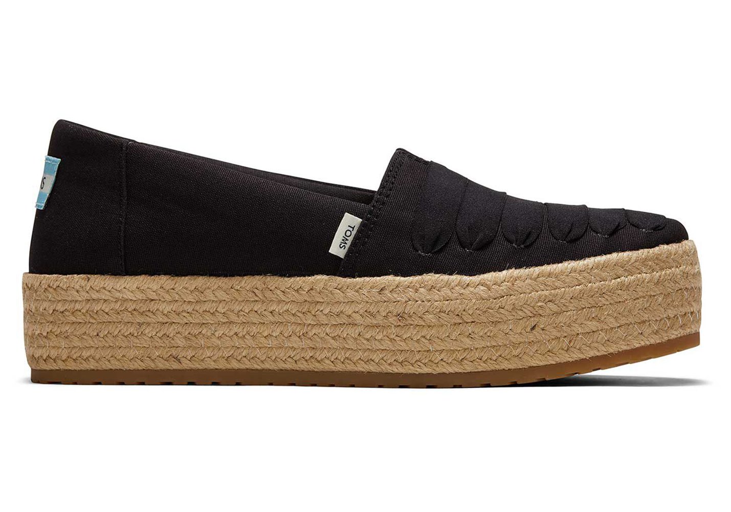 Toms Valencia Platform Espadrille Black - Womens - 64985-BYJL